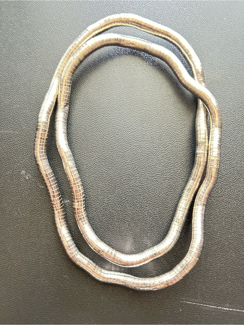 Wavy Silver-Tone Coil Necklace